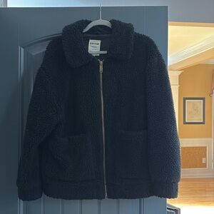 Garage Black Fur Zip Up Jacket